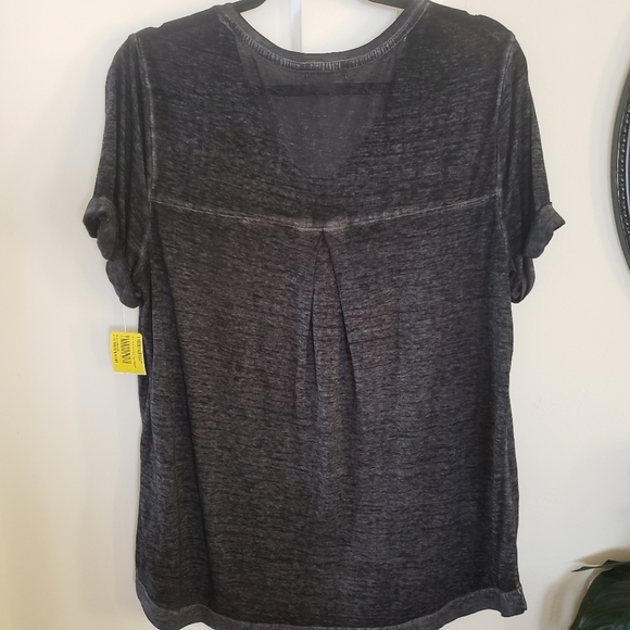 Style & Co V-Neck Short Sleeve Sheer T-Shirt - Picture 7 of 8